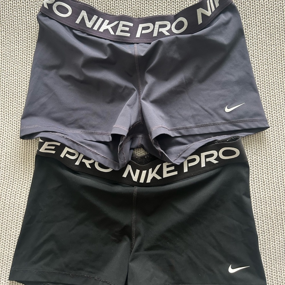 Nike Pro Charcoal and Black Training Shorts